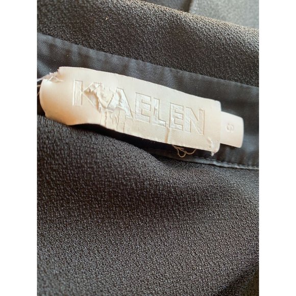 Kaelen shift cape dress short sleeve black button front classic designer small - Picture 4 of 4